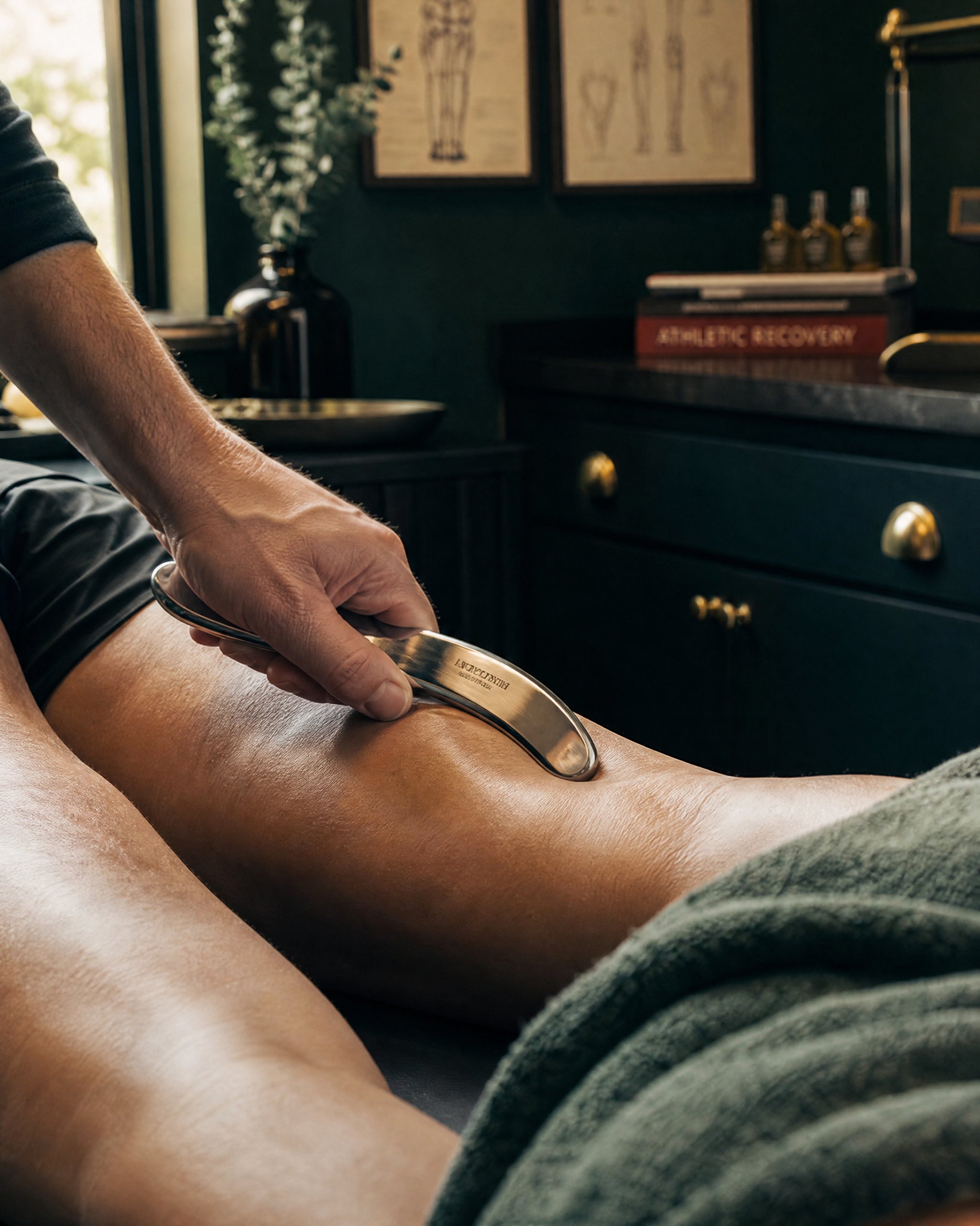 Soft tissue recovery work on an athlete
